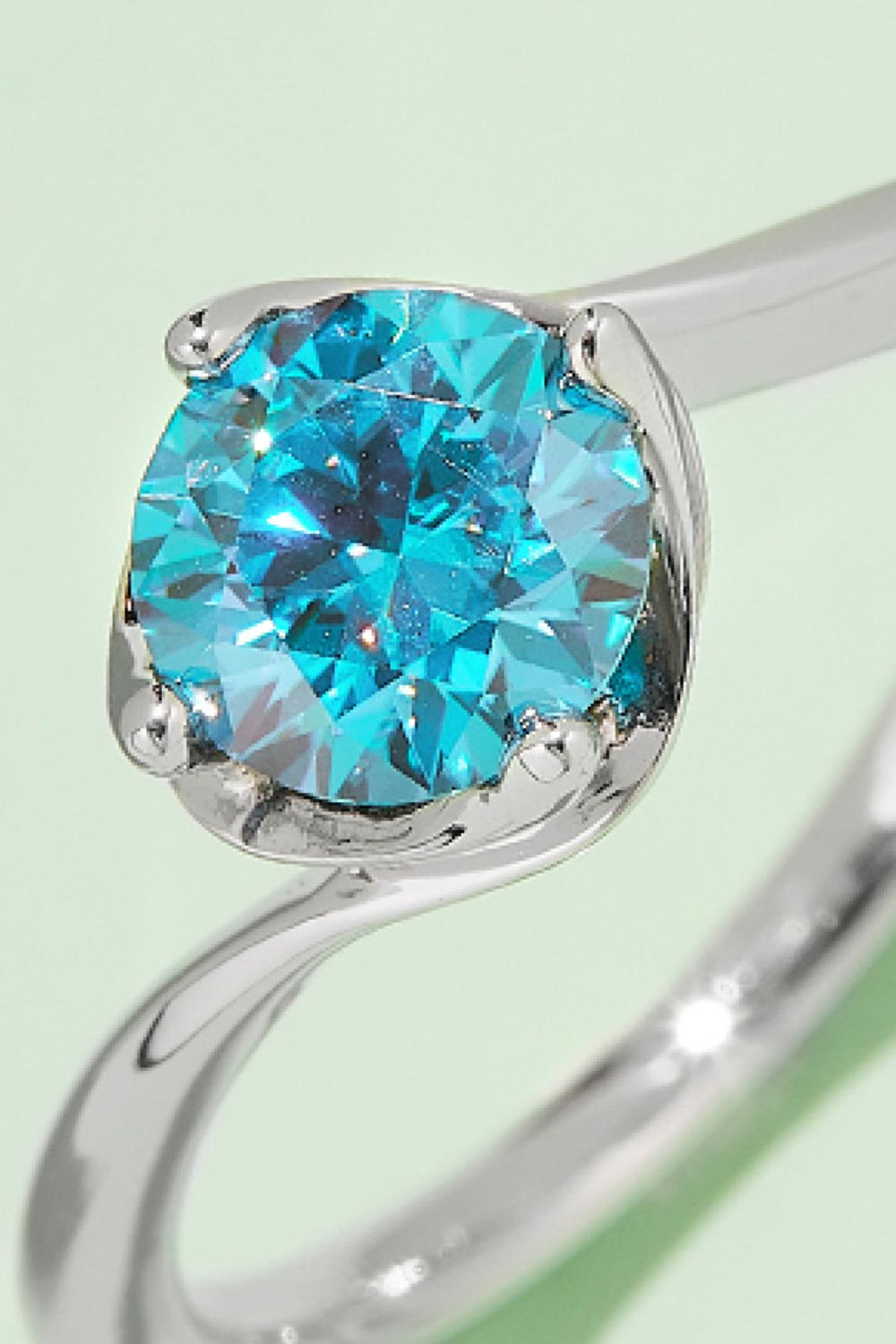 1 Carat Brilliant Round Cut Sparkala™ Platinum Over Pure Sterling Silver Solitaire Ring (Yellow, Pink, or Blue)