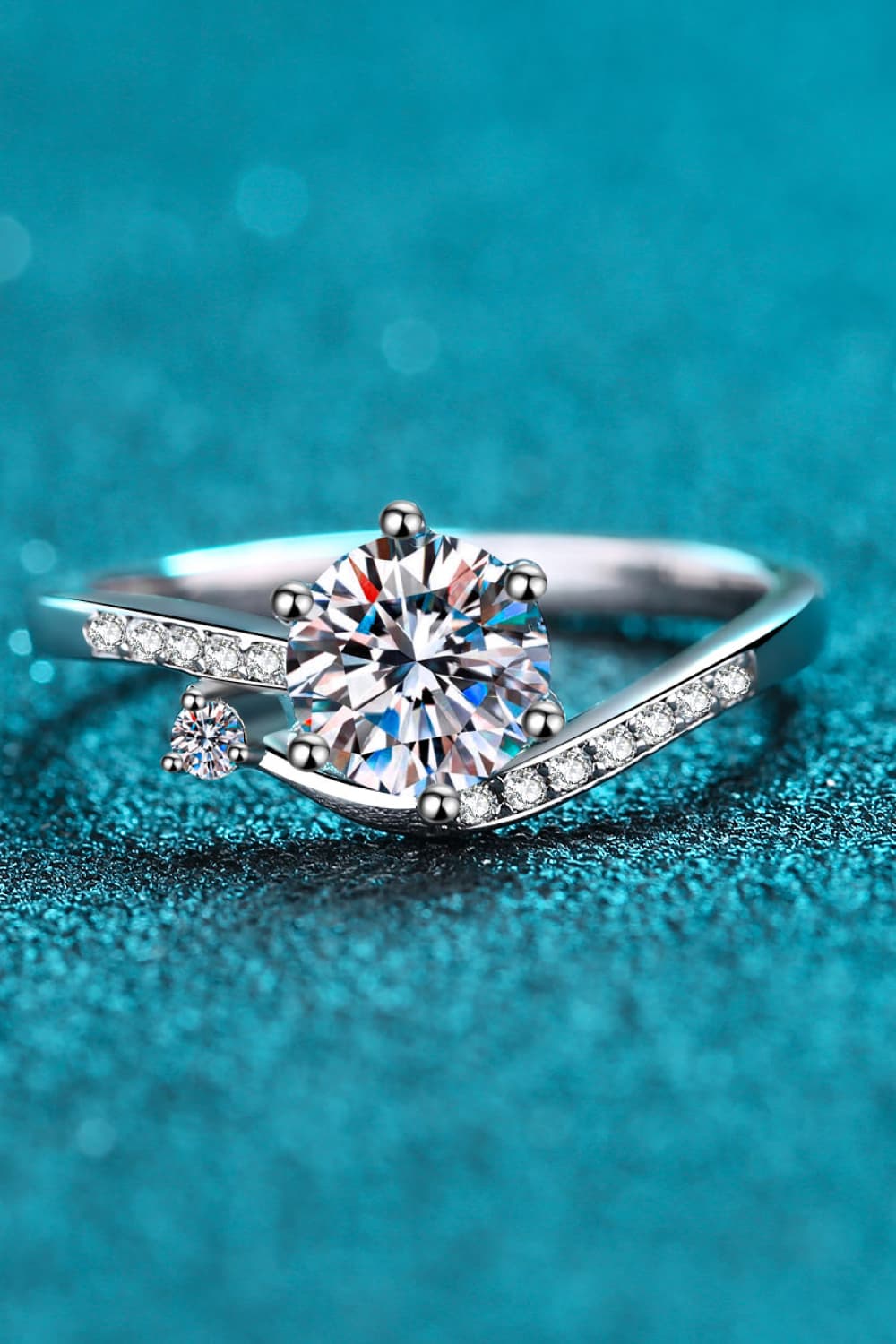 1 Carat Brilliant Round Cut Sparkala™ 925 Sterling Silver Bypass Ring