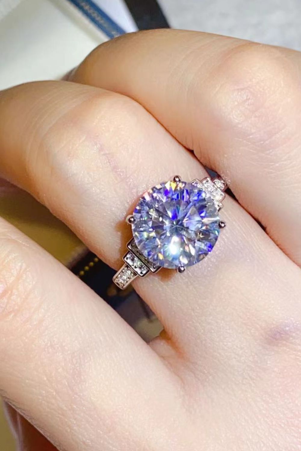 5 Carat Brilliant Round Cut Sparkala™ Platinum Over Pure Sterling Silver Ring