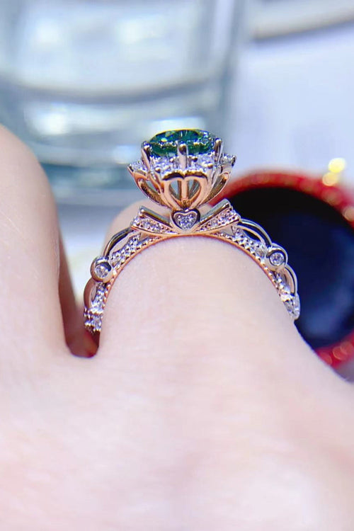 1 Carat Green Sparkala™ Platinum Over Pure Sterling Silver Ring (Green or White)