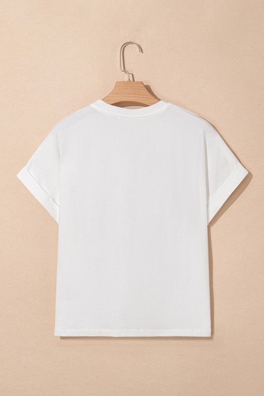 Party in the USA Cord Embroidered Graphic T-Shirt