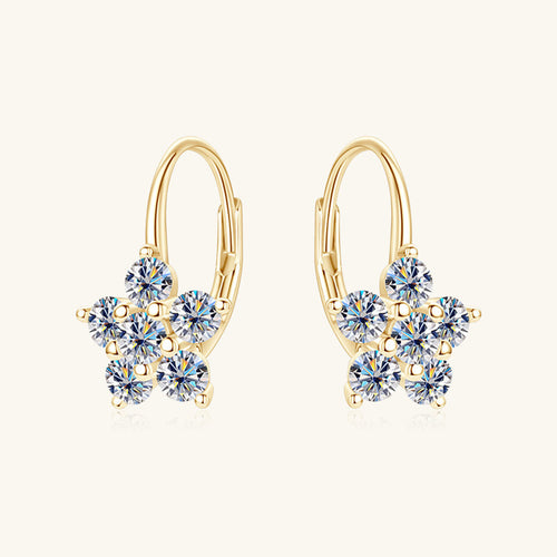 1.2 Carat Pure Sterling Silver Sparkala™ Flower Huggie Earrings