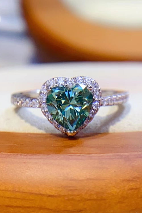 1-Carat Green Sparkala™ Heart Ring (Platinum Over Pure Sterling Silver)