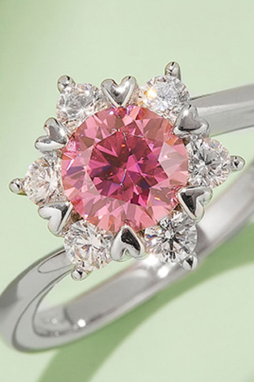 1 Carat Brilliant Round Cut Sparkala™ Platinum Over Pure Sterling Silver Cluster Ring (Yellow, Pink, or Blue)