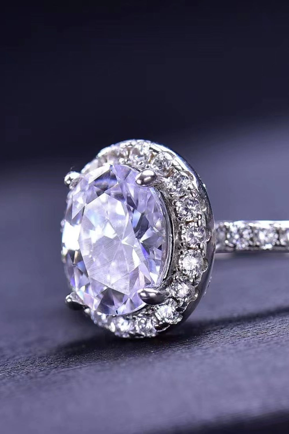 2 Carat Oval-Cut Sparkala™ Ring (Platinum Over Pure Sterling Silver)
