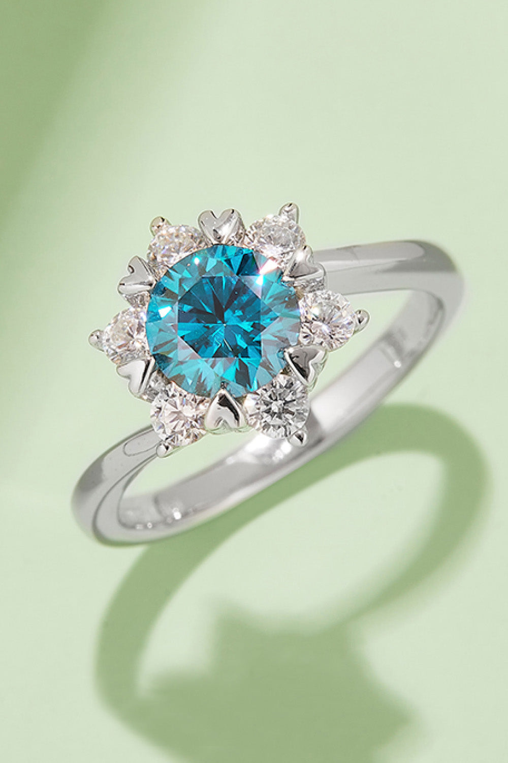 1 Carat Brilliant Round Cut Sparkala™ Platinum Over Pure Sterling Silver Cluster Ring (Yellow, Pink, or Blue)
