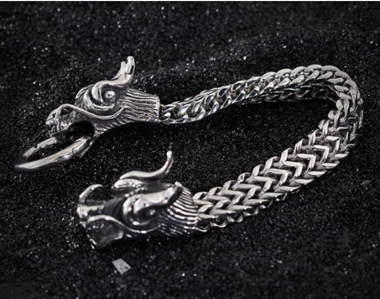 Men's Domineering Double Dragon Bracelet
