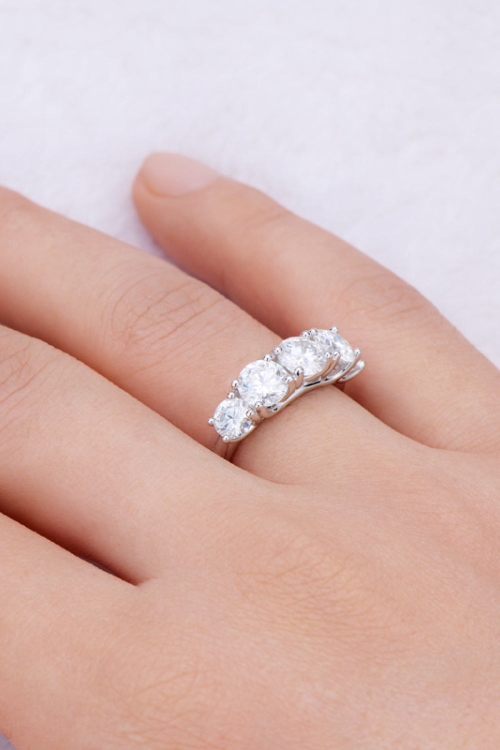 1 Carat Sparkala™ Platinum Over Pure Sterling Silver Half-Eternity Ring