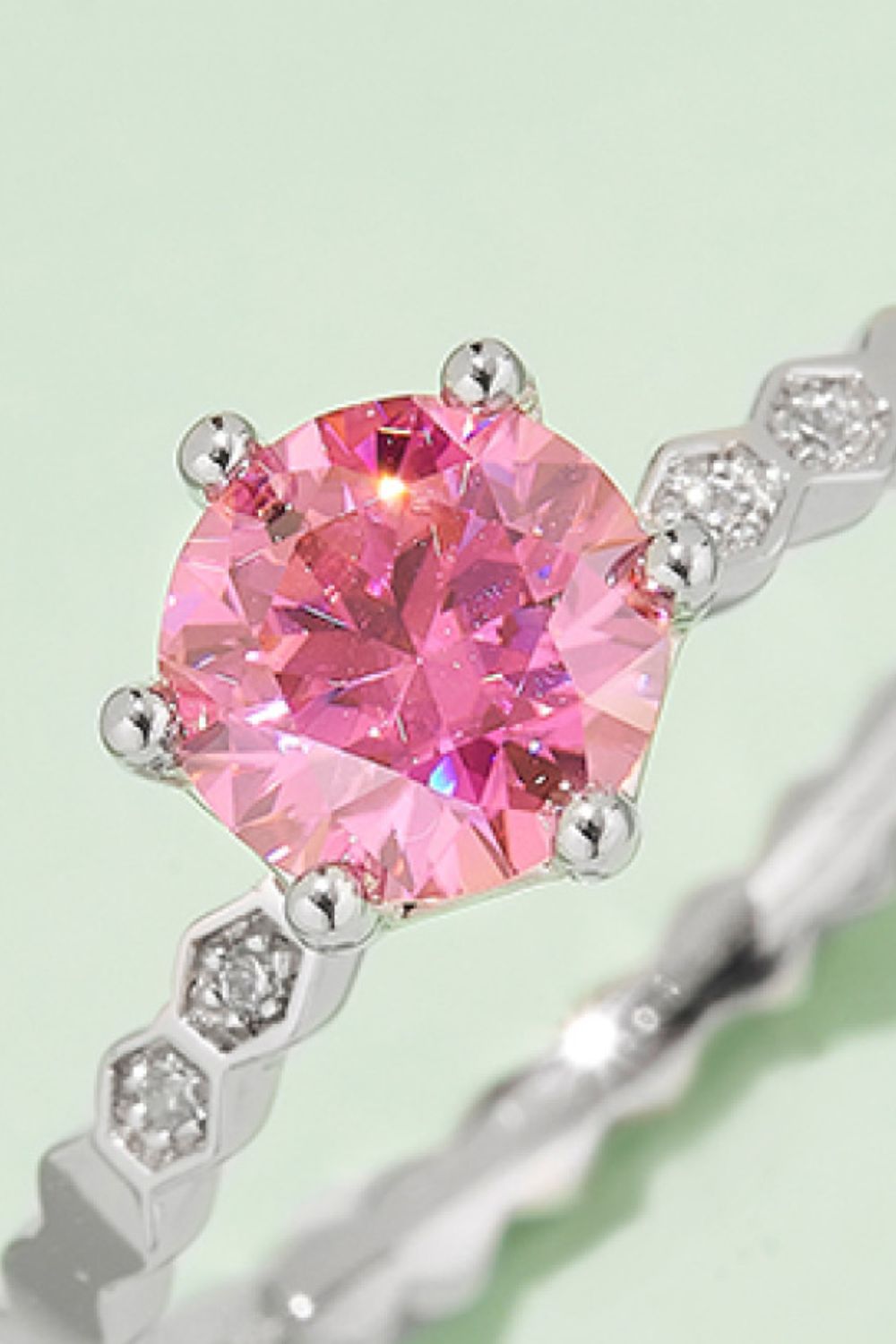 1 Carat Brilliant Round Cut Sparkala™ 6-Prong Platinum Over Pure Sterling Silver Ring (Yellow, Blue, or Pink)