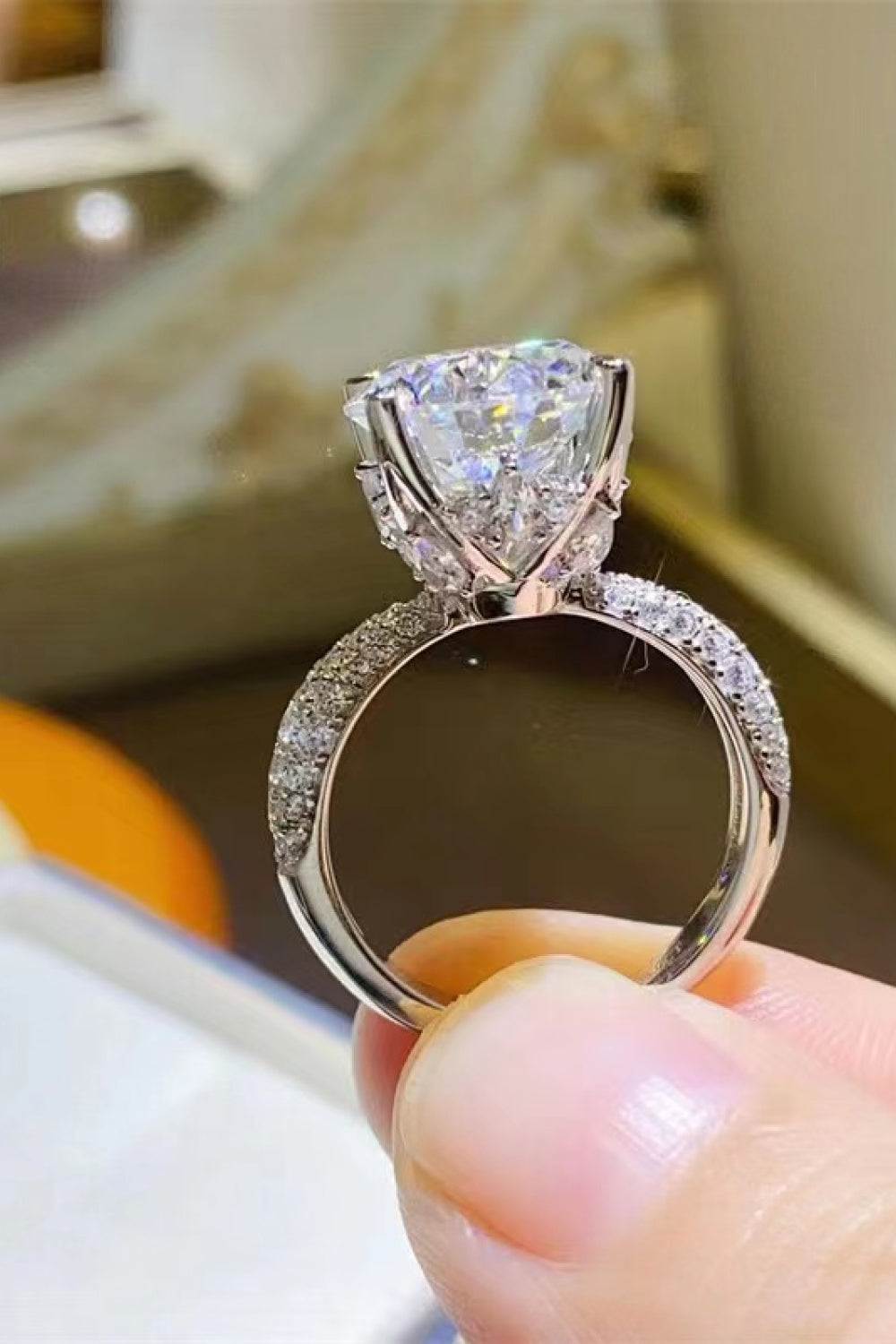 5 Carat Brilliant Round Cut Sparkala™ Platinum Over Pure Sterling Silver Ring