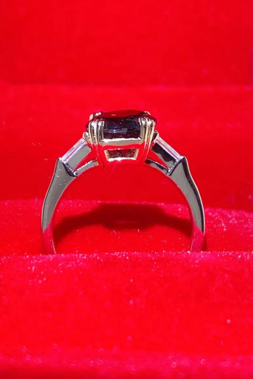 2 Carat Black Black Brilliant Round Cut Sparkala™ Platinum-Plated Ring