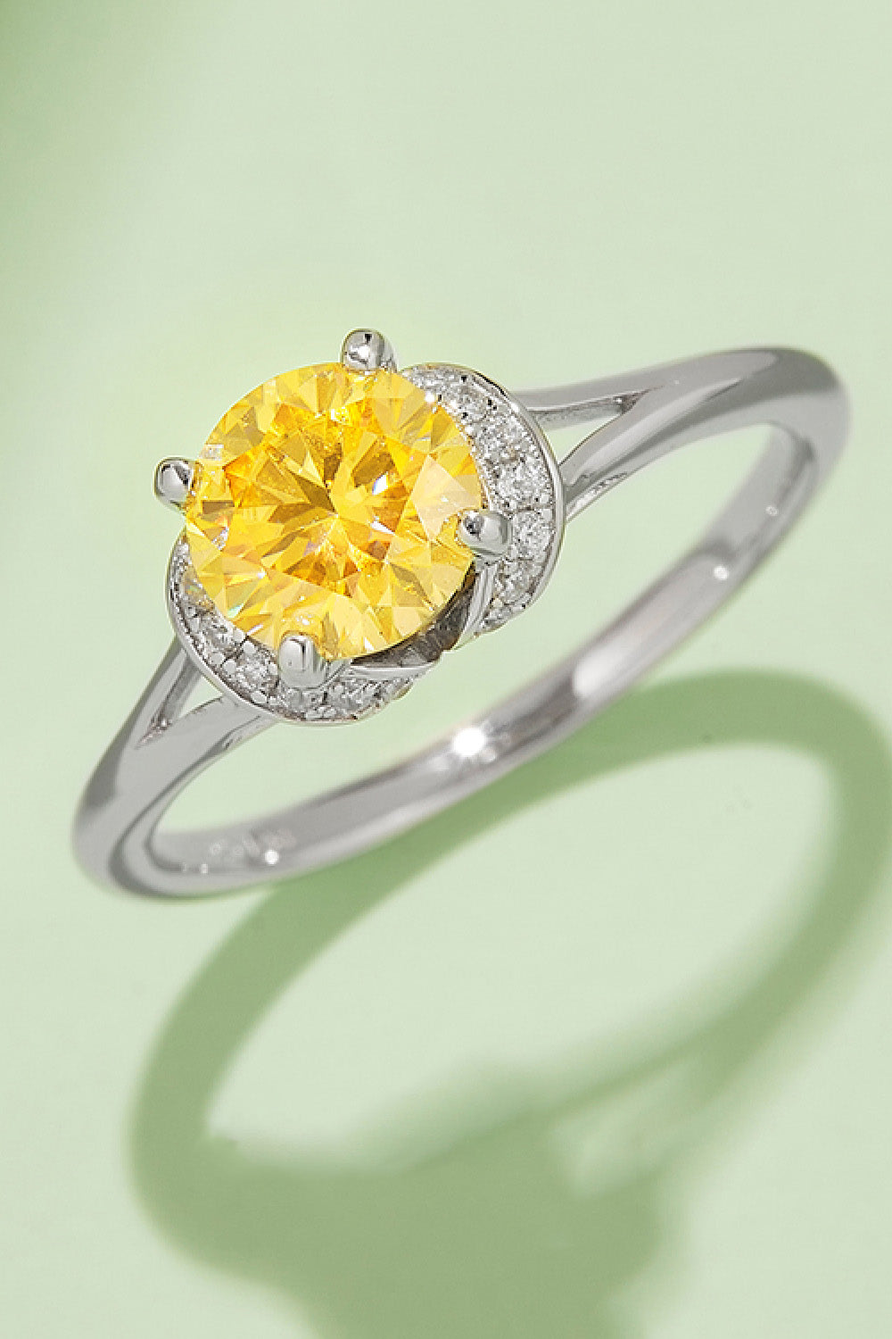 1 Carat Brilliant Round Cut Sparkala™ 4-Prong Platinum Over Pure Sterling Silver Ring (Yellow, Pink, or Blue)