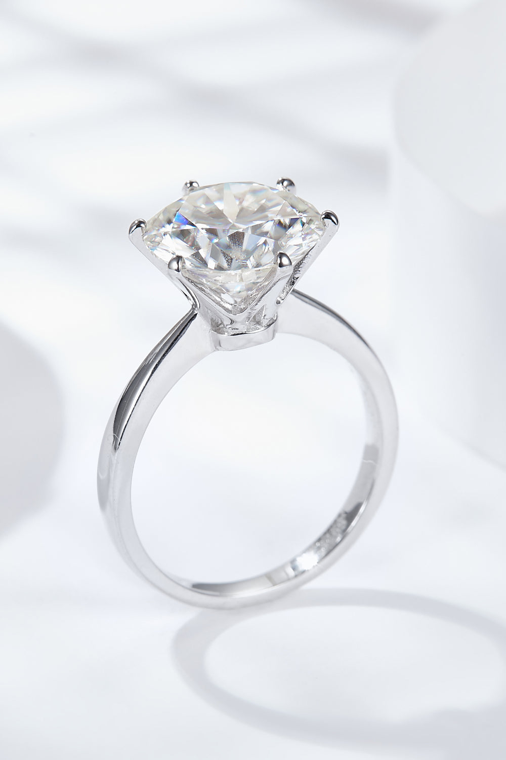Platinum-Plated 5 Carat Brilliant Round Cut Sparkala™ Solitaire Ring