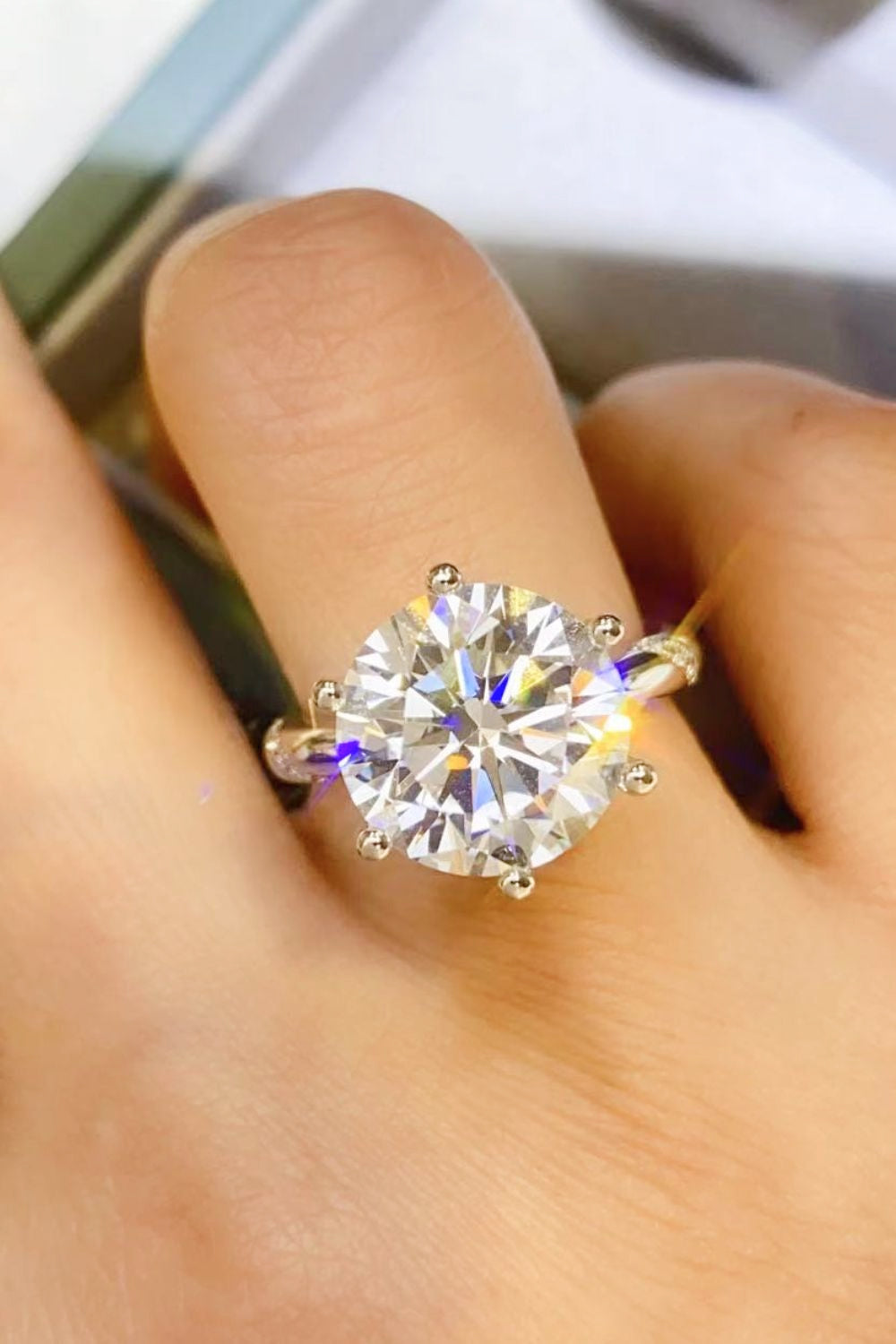 5 Carat Brilliant Round Cut Sparkala™ 6-Prong Ring (Platinum Over Pure Sterling Silver)
