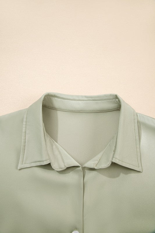 Solid Buttoned Collar T-Shirt Mini Dress
