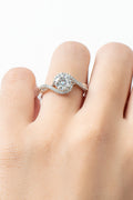 1 Carat Brilliant Round Cut Sparkala™ Crisscross 925 sterling silver Ring