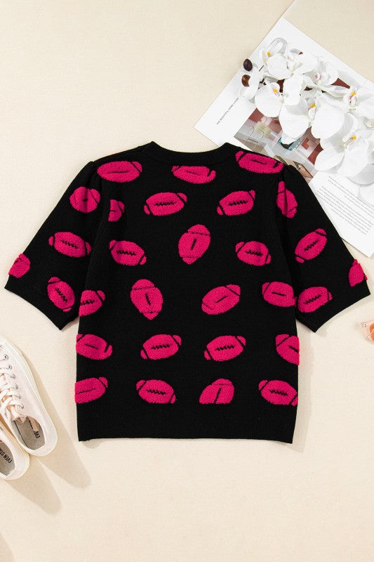 Game Day Football Short Sleeve Sweater
