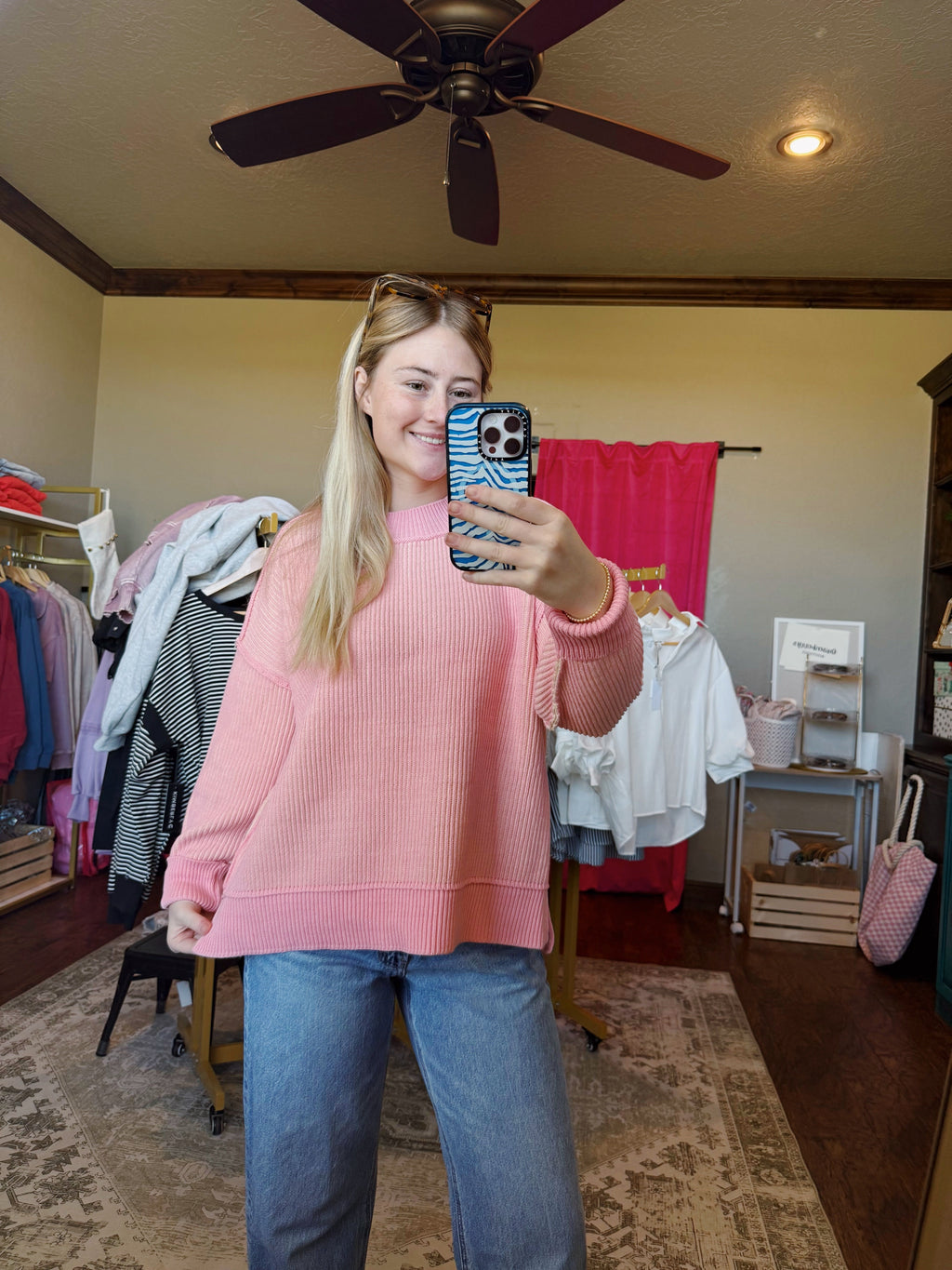 Haven Sweater In Candy Pink