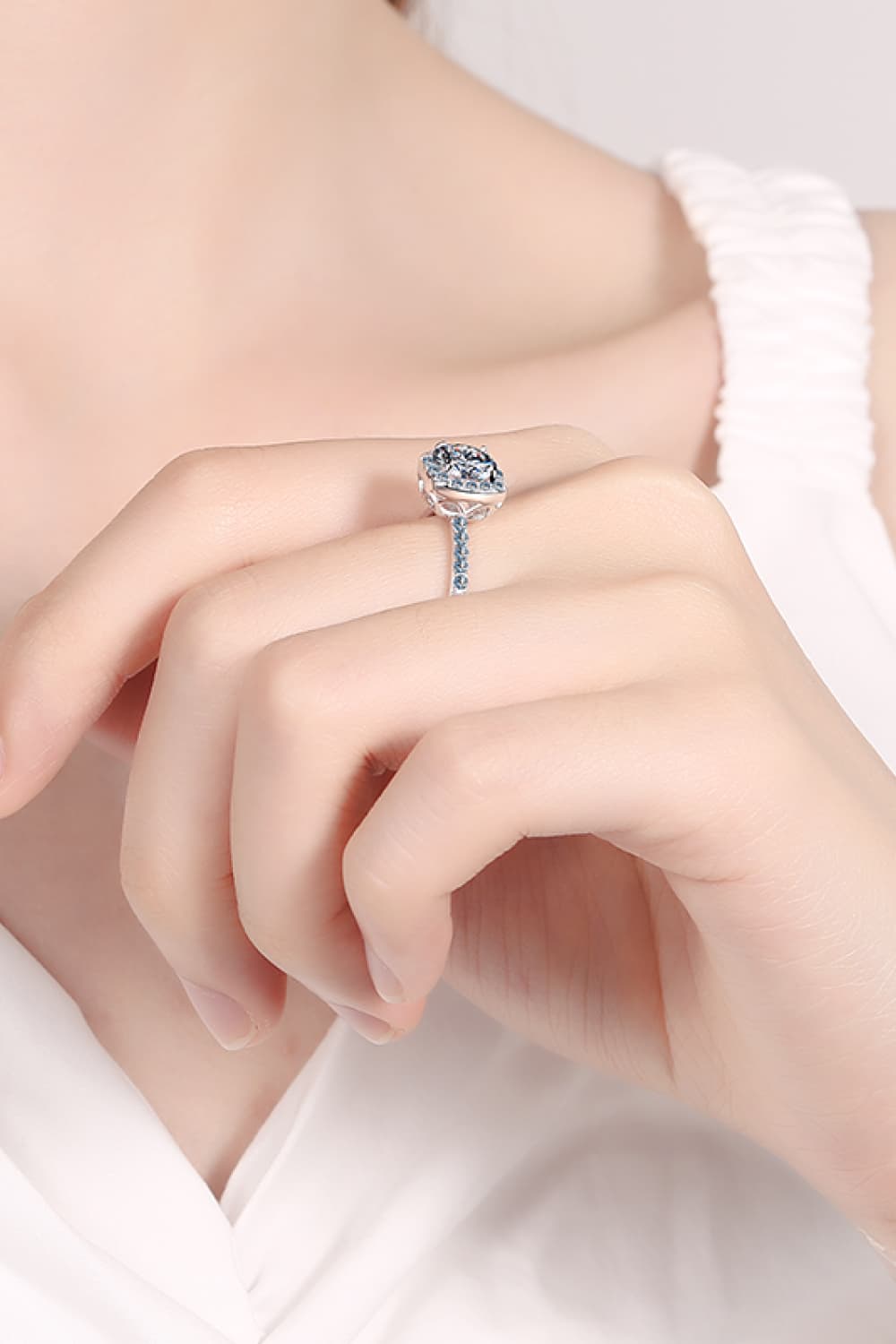2 Carat Sparkala™ Square Halo Ring (Rhodium Over Pure Sterling Silver)
