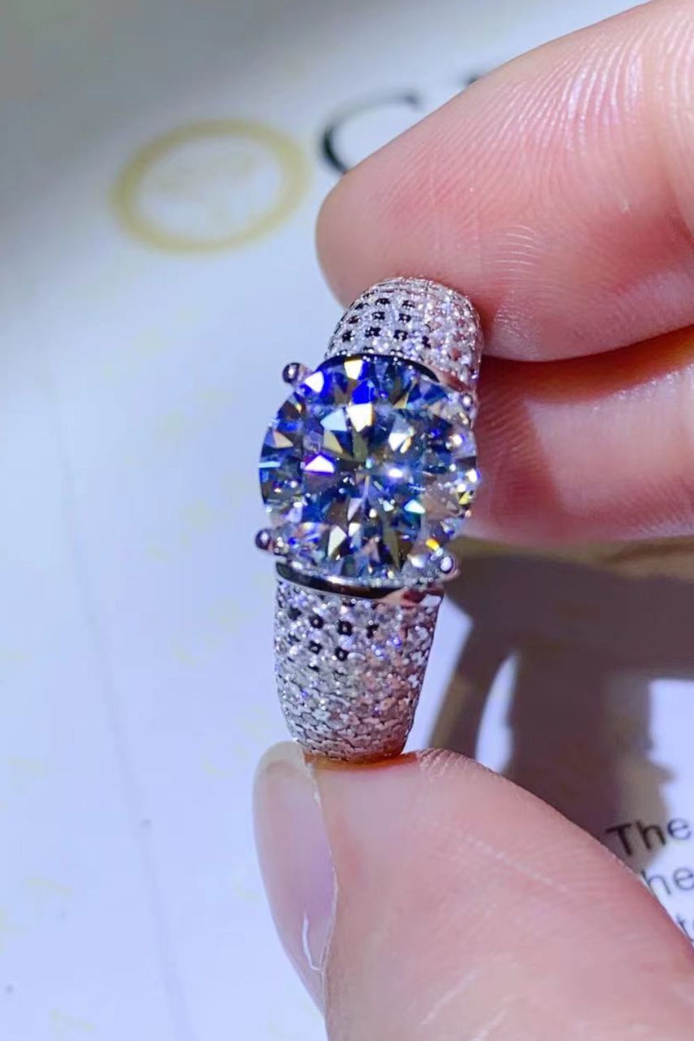 3 Carat Green Sparkala™ Side Stone Ring
