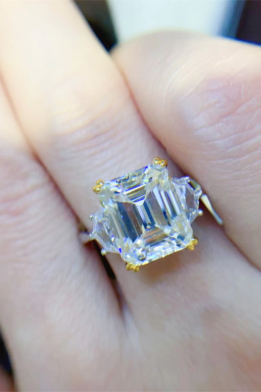 5 Carat Emerald-Cut Sparkala™ Platinum Over Pure Sterling Silver Ring