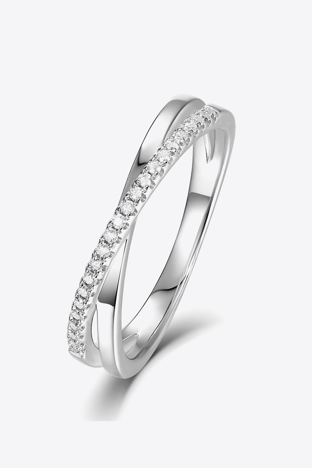 Platinum Over Pure Sterling Silver Crisscross Sparkala™ Ring