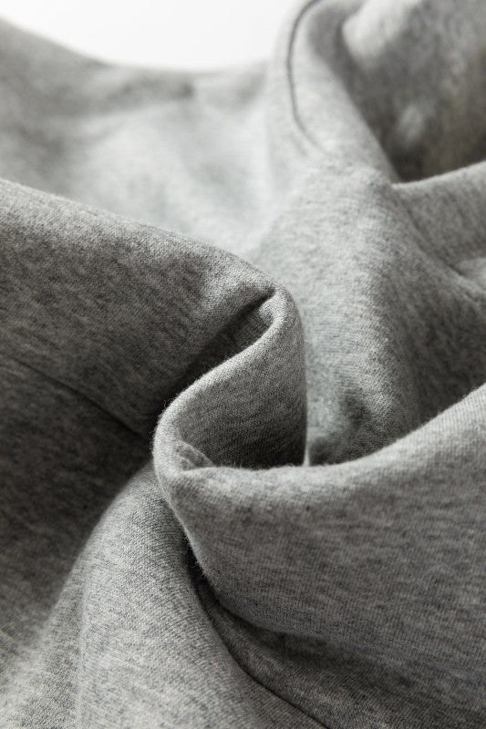 Contrast Rope Drawstring Drop Shoulder Hoodie