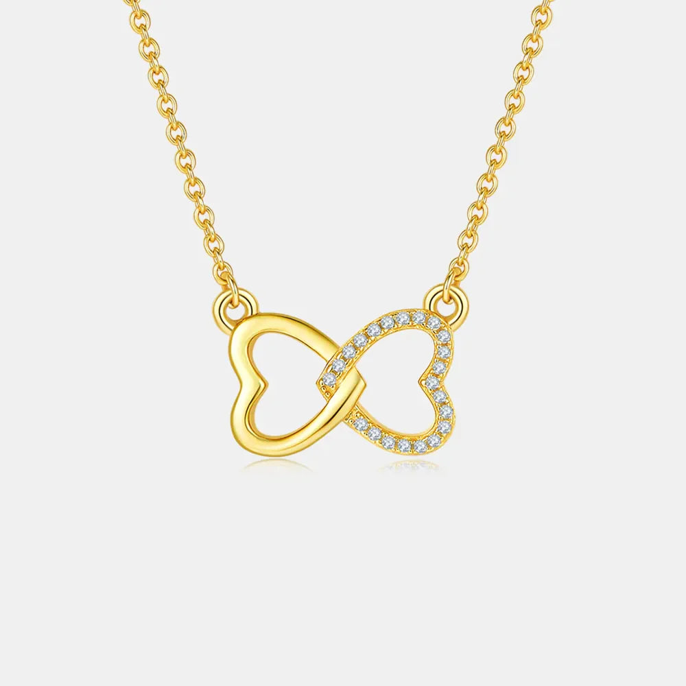 Sparkala™ 925 Sterling Silver Heart Bow Necklace