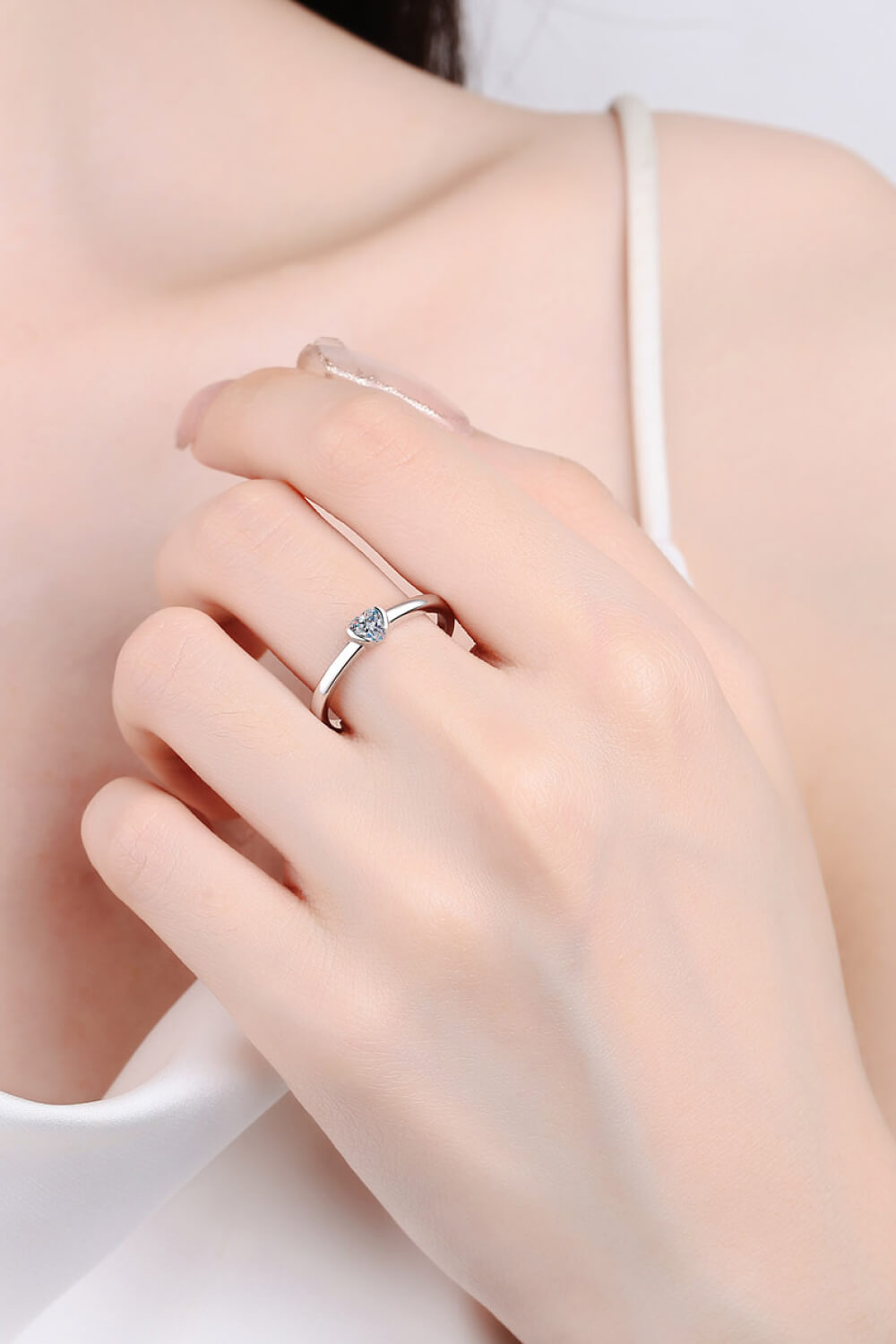 Heart-Shaped Sparkala™ Solitaire Ring