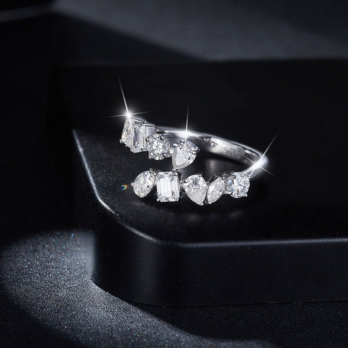 2.6 Carat Sparkala™ 925 Sterling Silver Bypass Ring