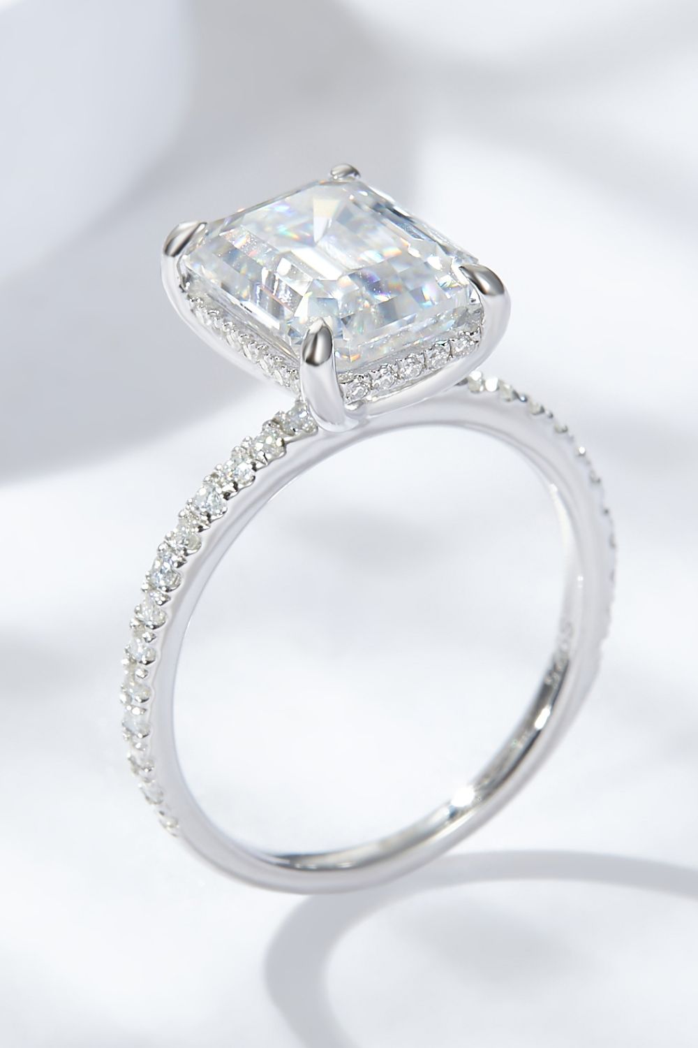Emerald Cut 4 Carat Emerald-Cut Sparkala™ Side Stone Ring