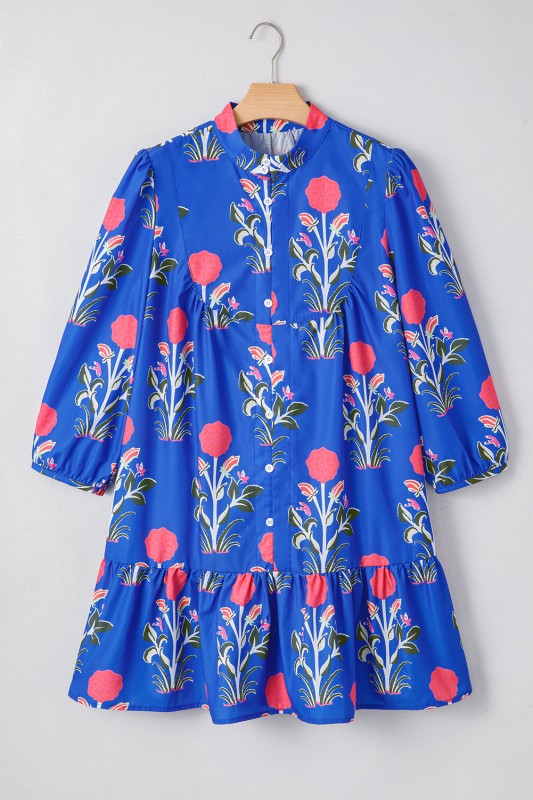 Zahra Sleeve Ruffle Hem Dress