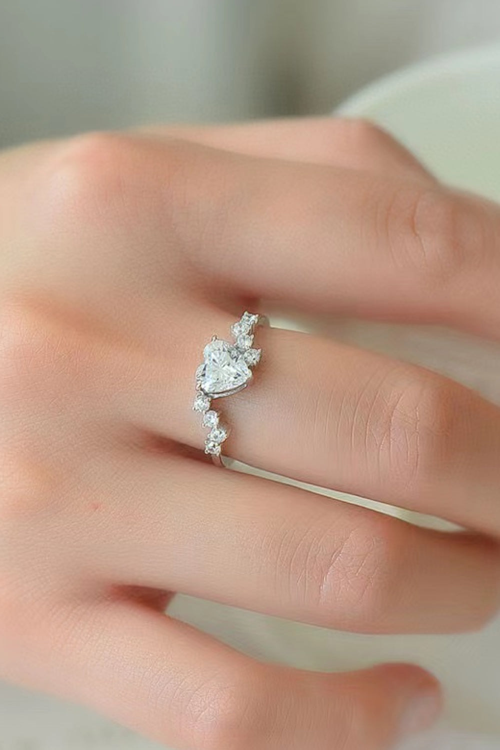 1 Carat Sparkala™ Heart Platinum Over Pure Sterling Silver Ring