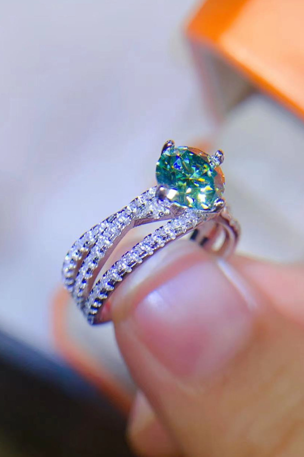 1 Carat Sparkala™ Contrast Platinum Over Pure Sterling Silver Ring