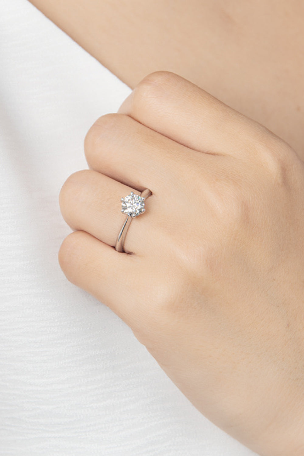 1 Carat Brilliant Round Cut Sparkala™ Platinum-Plated Ring