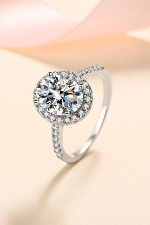 2 Carat Oval-Cut Sparkala™ 925 Sterling Silver Halo Ring