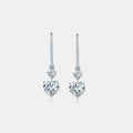 5.44 Carat 925 Sterling Silver Sparkala™ Heart Drop Earrings