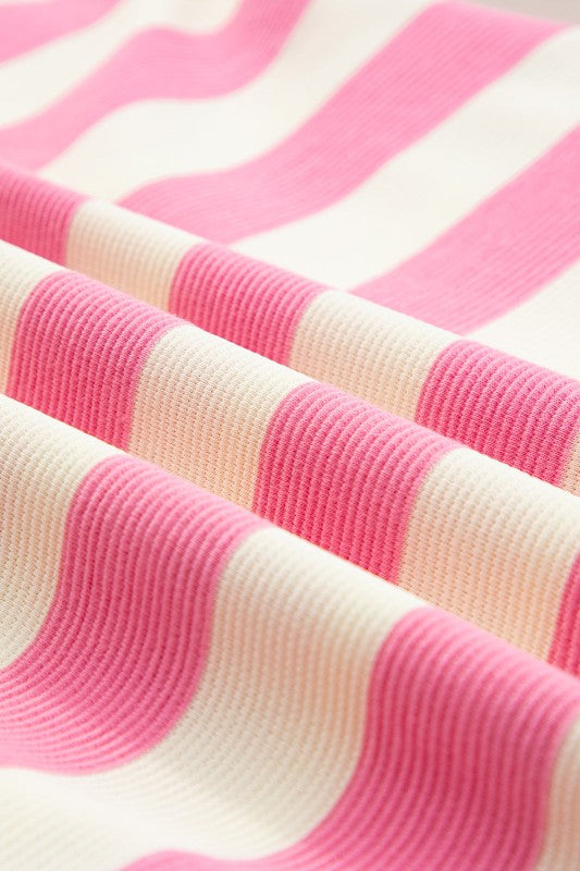 Stripe Cap Sleeve T-Shirt Dress
