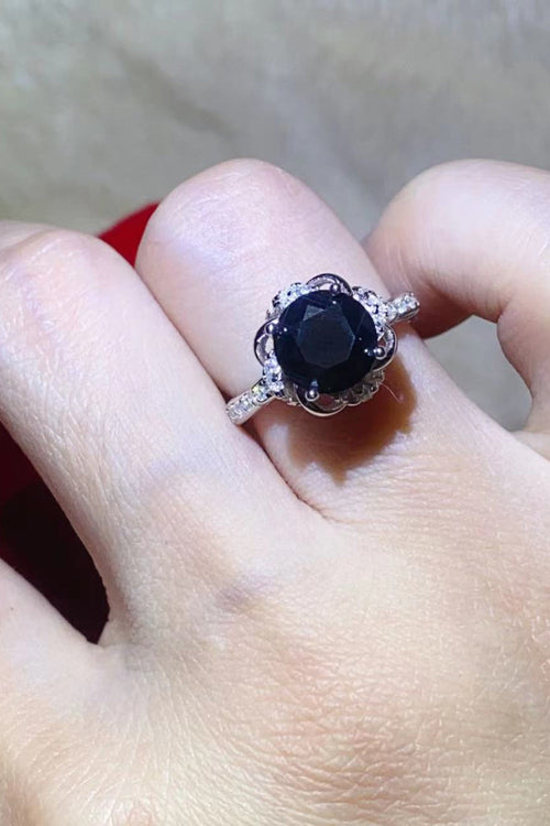 2 Carat Black Black Sparkala™ Floral Ring
