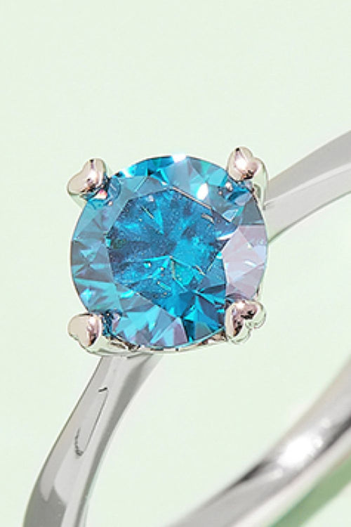 1 Carat Sparkala™ Platinum Over Pure Sterling Silver Solitaire Ring (Yellow, Pink, or Blue)