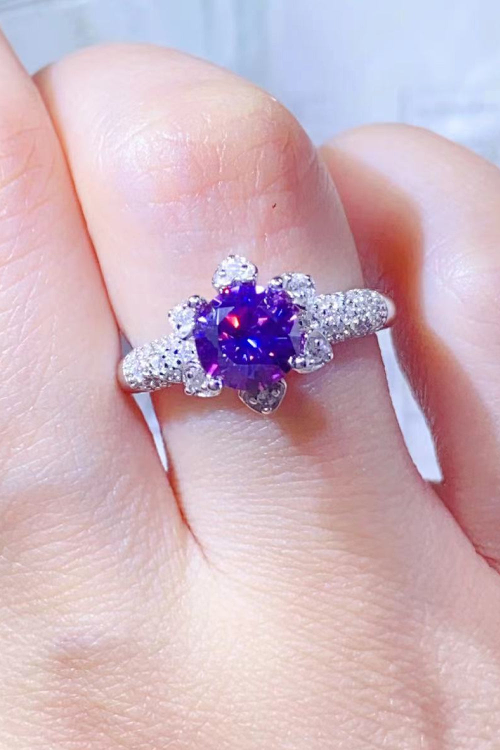 1 Carat Blue Sparkala™ Platinum Over Pure Sterling Silver Ring