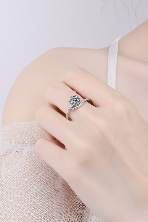 1 Carat Brilliant Round Cut Sparkala™ 925 Sterling Silver Bypass Ring