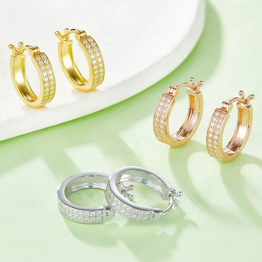 Sparkala™ 925 Sterling Silver Huggie Earrings