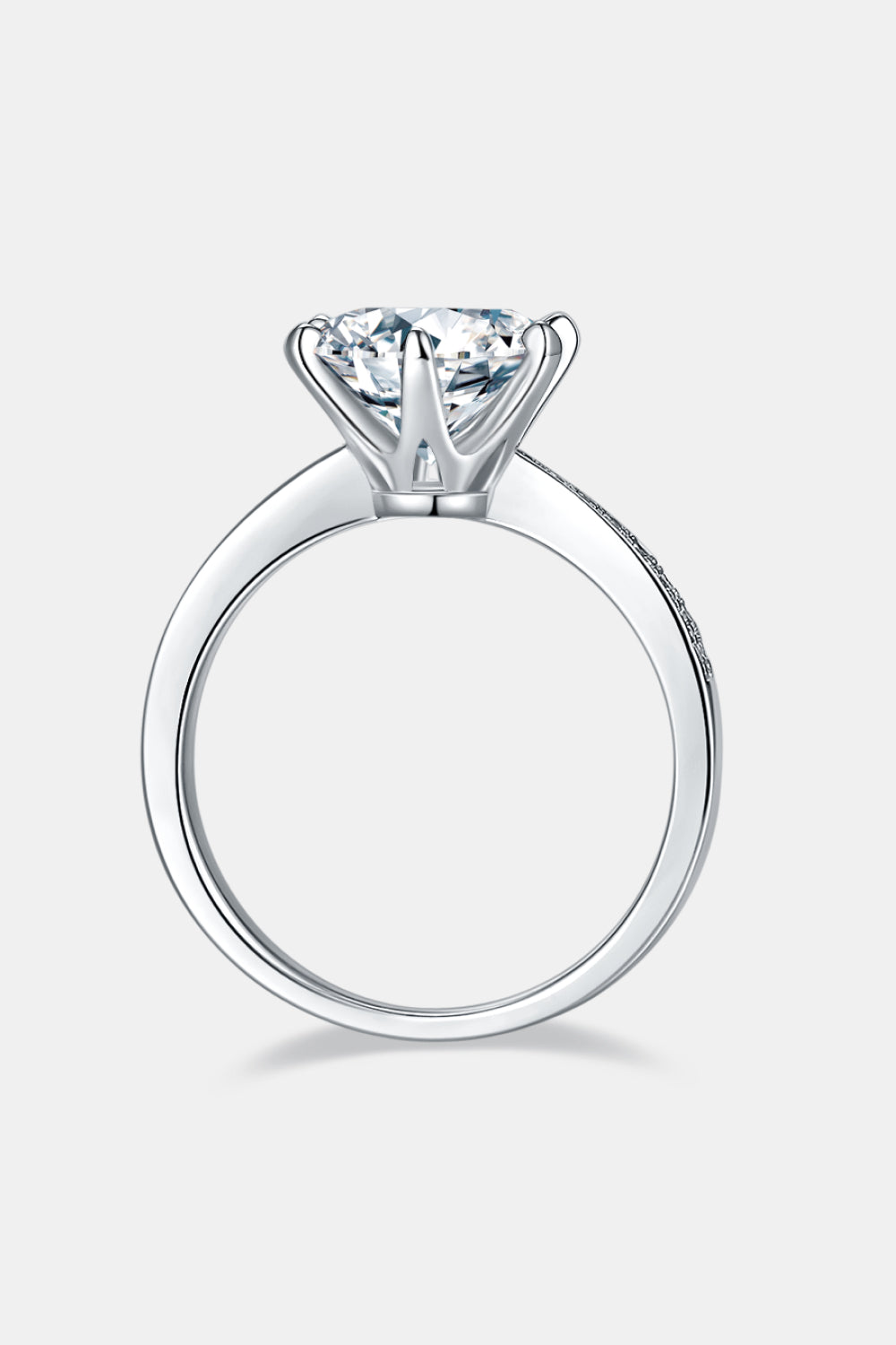 3 Carat Brilliant Round Cut Sparkala™ Side Stone Ring (Platinum Over Pure Sterling Silver)