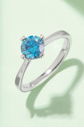 1 Carat Sparkala™ Platinum Over Pure Sterling Silver Solitaire Ring (Yellow, Pink, or Blue)