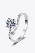 1 Carat Brilliant Round Cut Sparkala™ 925 Sterling Silver Bypass Ring