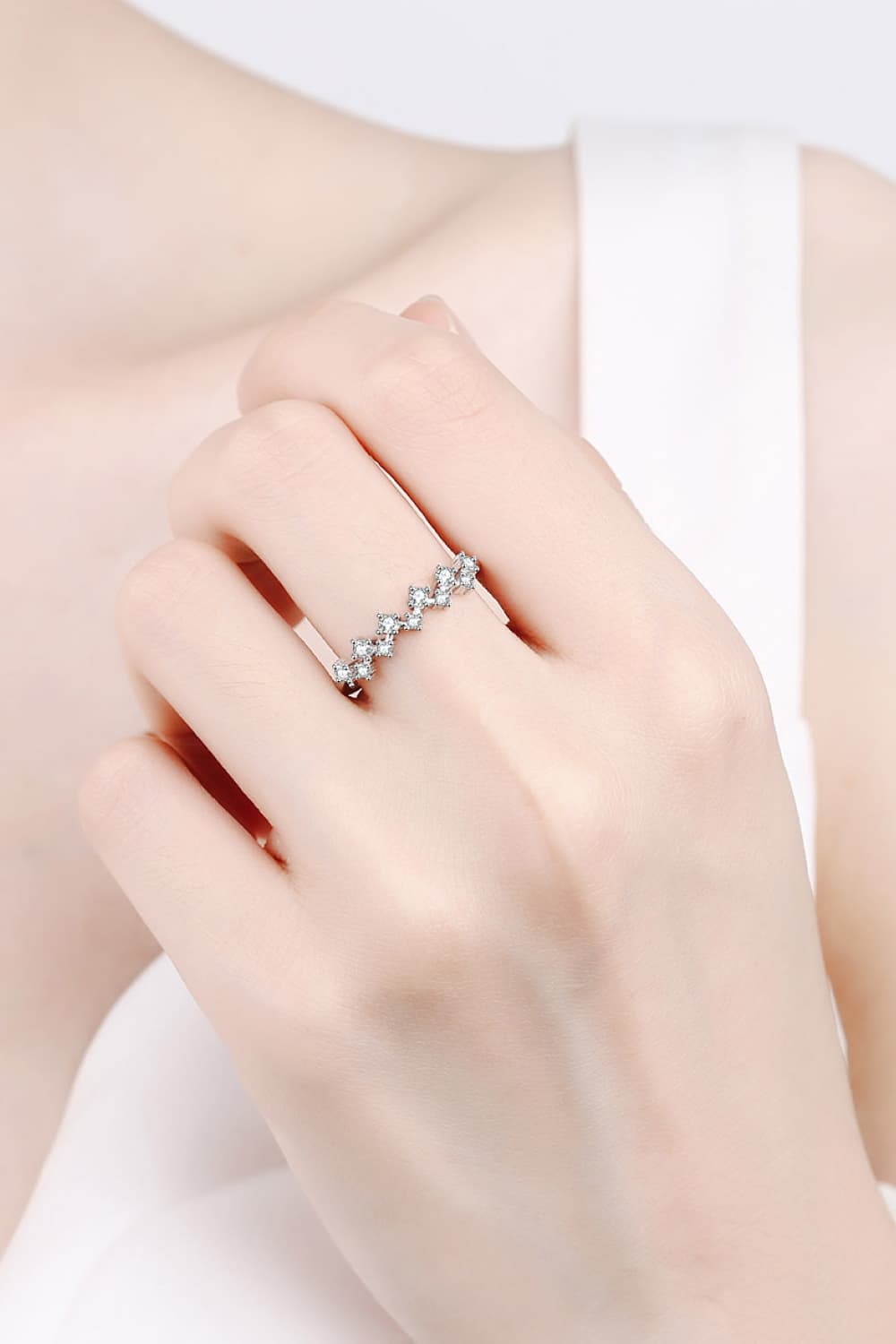 Sparkala™ Rhodium-Plated Half-Eternity Ring