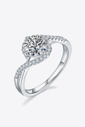 Adored 1 Carat Brilliant Round Cut Sparkala™ Platinum Over Pure Sterling Silver Crisscross Ring