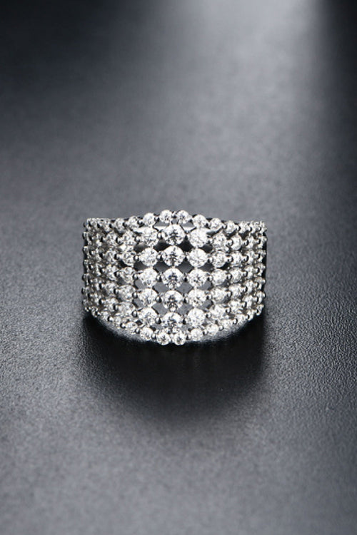 1.21 Carat Sparkala™ Platinum Over Pure Sterling Silver Banded Ring