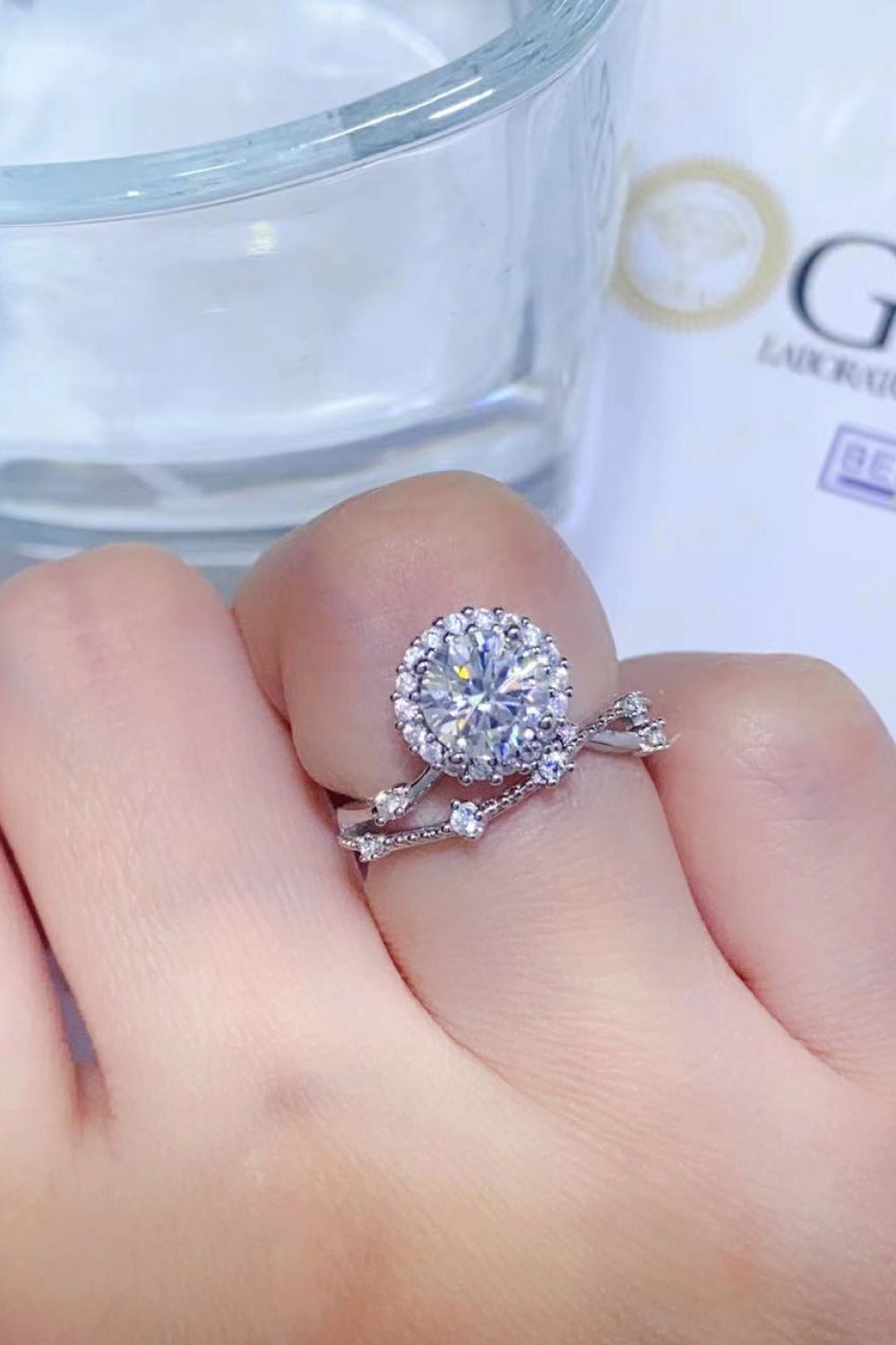 1 Carat Green Sparkala™ Platinum-Plated Ring
